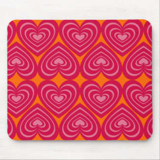 Pink Lined Hearts Mouse Pad