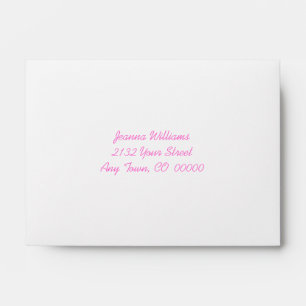 Pink Lined RSVP Envelope