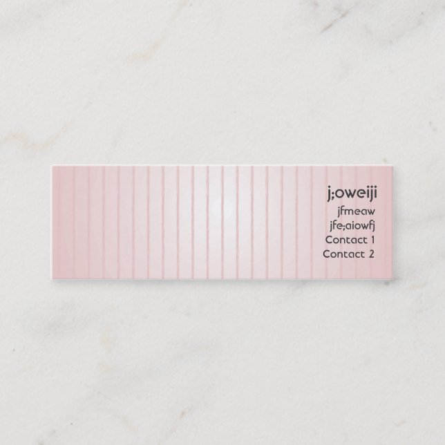 Pink Lines - Skinny Mini Business Card (Front)