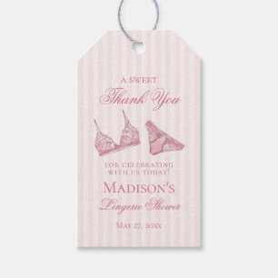 Pink Lingerie Shower Bachelorette Bridal Favour Gift Tags