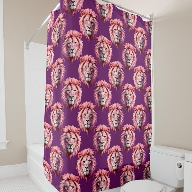 Pink Lion Head Animal Pattern Design Purple  (Creator Uploaded)
