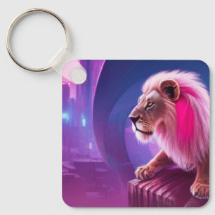 Pink Lion Keychain