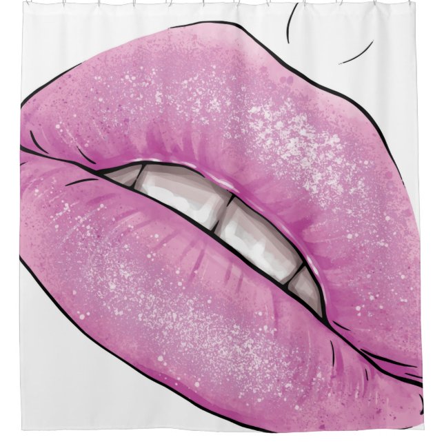 Pink lip colour gloss with teeth (Front)