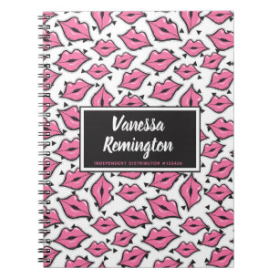 Pink Lip Kiss Lipstick & Beauty Distributor Custom Notebook