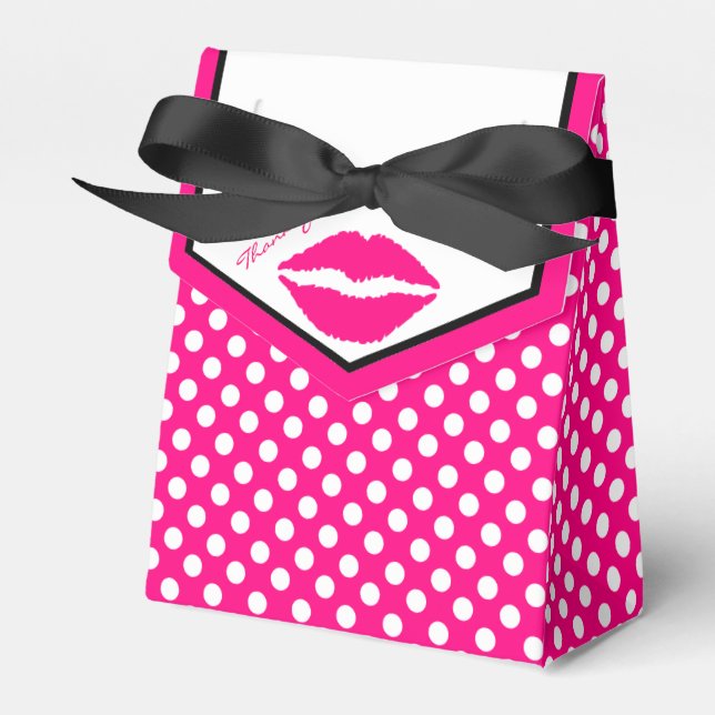 Pink Lips and Polka Dots Girly Gift Box (Front Side)