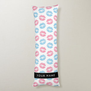 Pink Lips, Blue Lips, Kiss, Your Name, Personalise Body Pillow