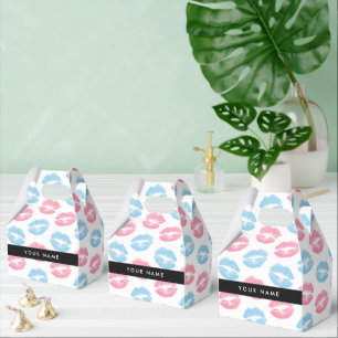 Pink Lips, Blue Lips, Kiss, Your Name, Personalise Favor Box