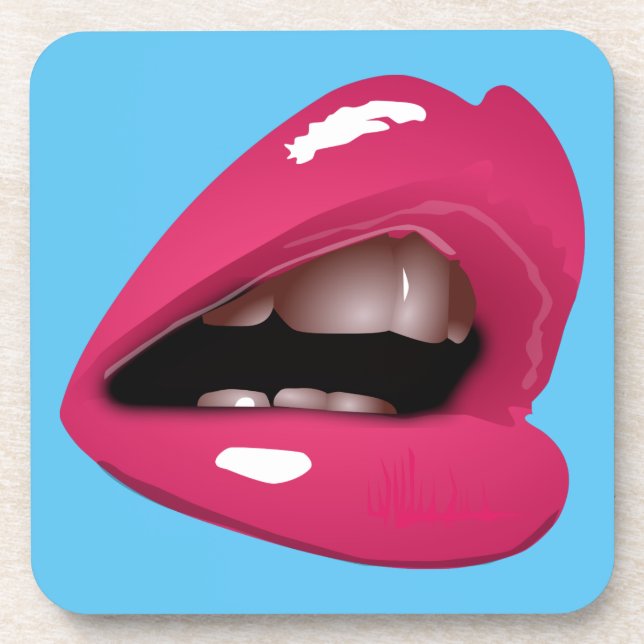 pink lips coaster (Front)