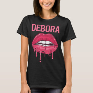 Pink Lips - Debora Name T-Shirt