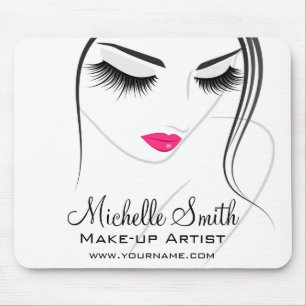 Pink lips Face long lashes Lash Extensions Mouse Pad
