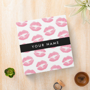 Pink Lips, Kiss, Lipstick, Your Name, Personalise Binder