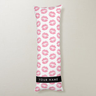 Pink Lips, Kiss, Lipstick, Your Name, Personalise Body Pillow