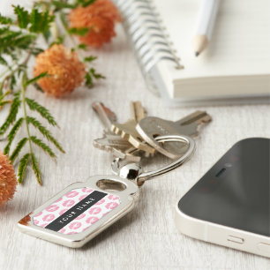 Pink Lips, Kiss, Lipstick, Your Name, Personalise Keychain