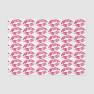 Pink Lips Kiss Pattern Tissue Paper