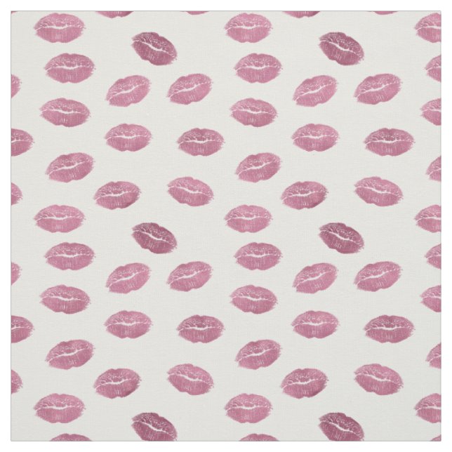 Pink Lips Kisses Fabric (Swatch)