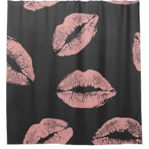 Pink lips kisses, Valentine's day pattern.