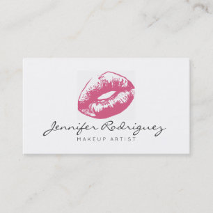 Pink Lips Lipstick Makeup Artist Cosmetic Business Card