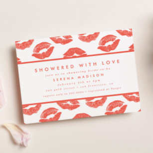 Pink Lips Love Valentine Bridal Shower Invitation
