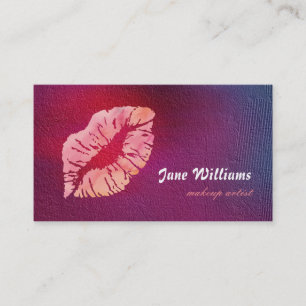 Pink Lips Makeup Artist Business Card