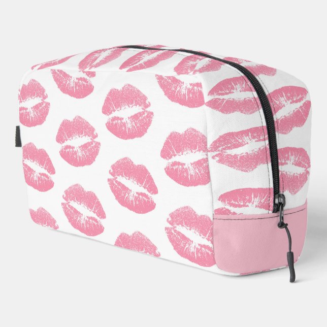 Pink Lips, Pattern Of Lips, Pink Lipstick, Kiss Dopp Kit (Right Corner)