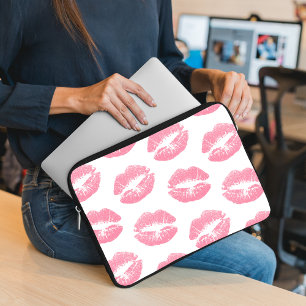 Pink Lips, Pattern Of Lips, Pink Lipstick, Kiss Laptop Sleeve