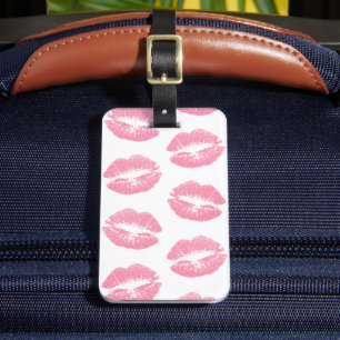 Pink Lips, Pattern Of Lips, Pink Lipstick, Kiss Luggage Tag
