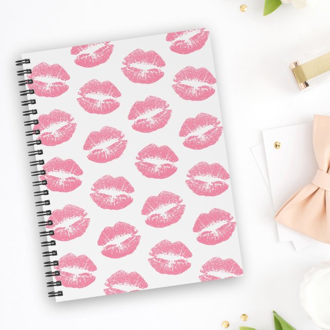 Pink Lips, Pattern Of Lips, Pink Lipstick, Kiss Notebook (Creator Uploaded)