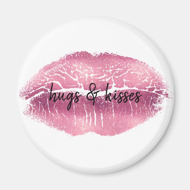 Pink Lips personalized Magnet (Front)
