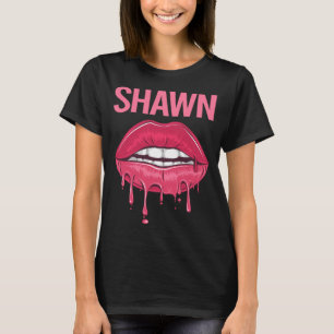 Pink Lips - Shawn Name T-Shirt