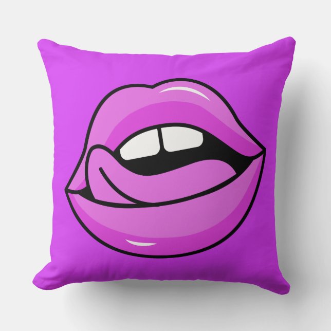 Pink Lips throw pillows (Front)