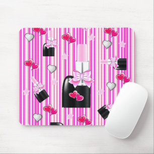 Pink Lipstick Hearts Stripe  Mouse Pad! Mouse Pad