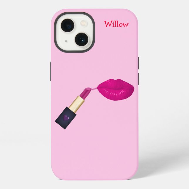 Pink Lipstick iPhone Case (Back)