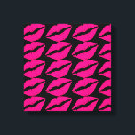 Pink lipstick kiss pop art pink and black canvas print<br><div class="desc">A pop art design of hot pink lipstick against a customisable black background. This cute pop art  pattern design is modern and fashionable in a pop punk design. Suitable for a teen girl's room or any lover of pop art.</div>