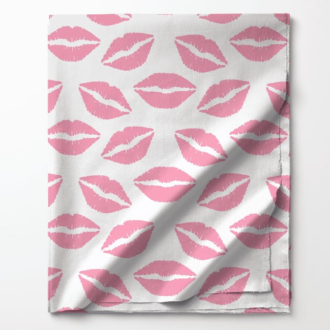 Pink Lipstick Kisses Pattern Fabric (Creator Uploaded)