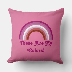 Pink Lipstick Lesbian pride rainbow Throw Pillow