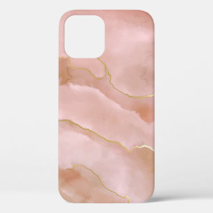 Pink liquid marble texture iPhone 12 case