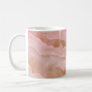 Pink liquid marble texture coffee mug