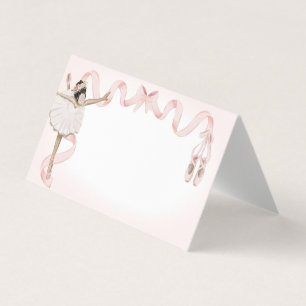 Pink Little Ballerina Place Card Party Decor