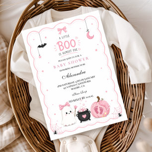 Pink Little Boo Baby Shower Invitation