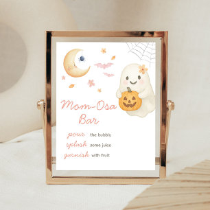 Pink Little Boo Baby Shower Mom Osa Bar Sign