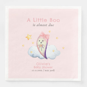 Pink Little Boo Bow Ghost Girl Baby Shower  Napkin