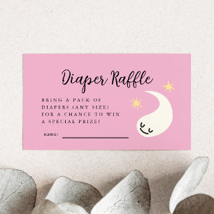 Pink Little Boo Diaper Raffle Ticket Enclosure Card