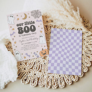 Pink Little Boo Halloween Birthday Invitation