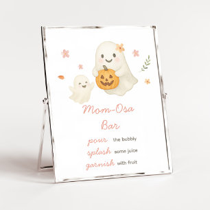 Pink Little Boo Halloween Mom Osa Bar Sign