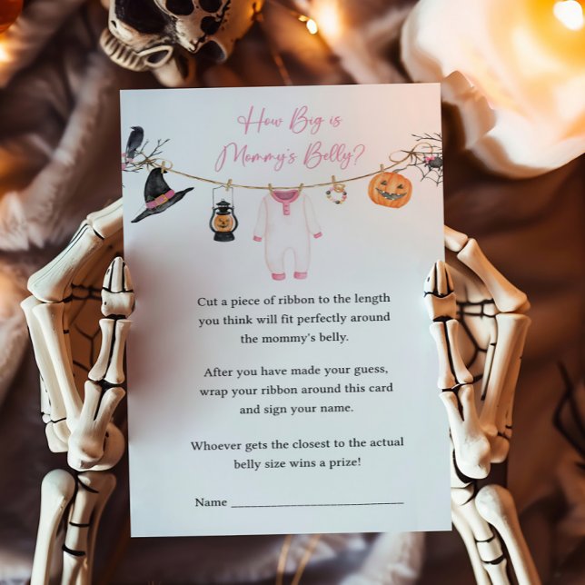 Pink Little Boo How Big is Mommys Belly Game (Halloween Baby Clothes Baby Shower How Big is Mommys Belly Game)