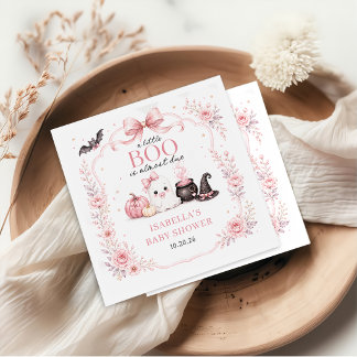 Pink Little Boo is Almost Due Baby Shower Napkins