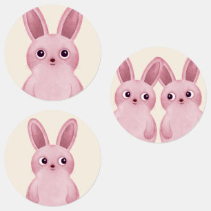 Pink little bunnies stickers