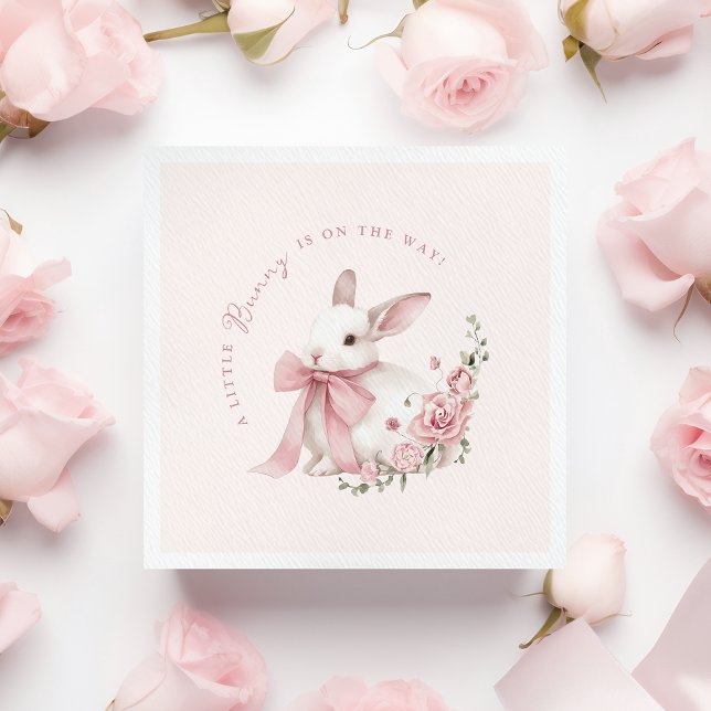 Pink Little Bunny Baby Shower  Napkin (Creator Uploaded)