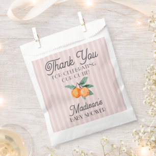Pink Little Cutie Citrus Baby Shower Cookie Favour Bag
