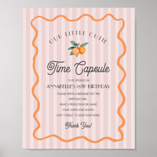 Pink Little Cutie Citrus Birthday Time Capsule Poster